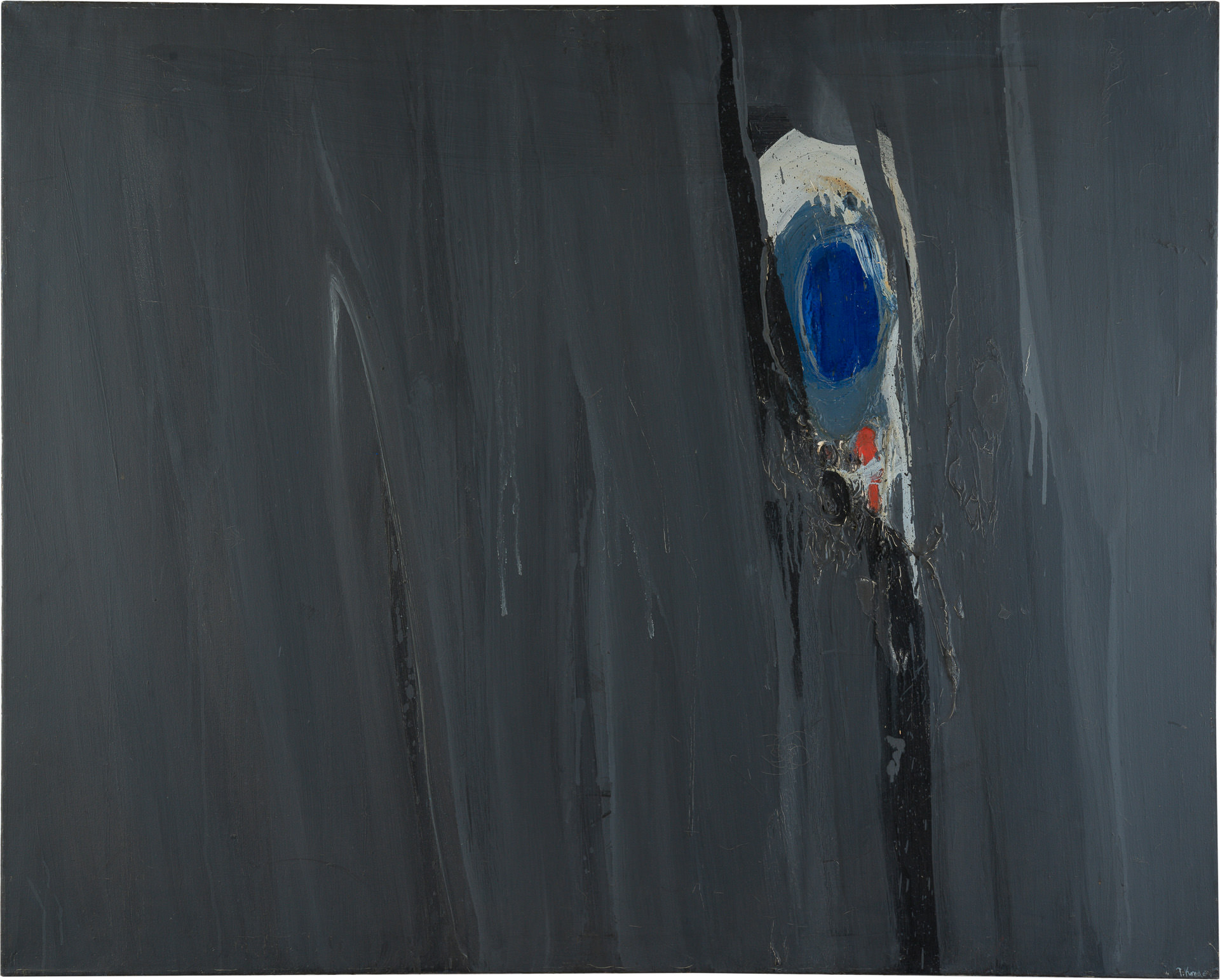 近藤竜男〈Gray Image〉, 油彩・カンヴァス, 102.0×127.2, 日本橋画廊（ニューヨーク）個展, 1961