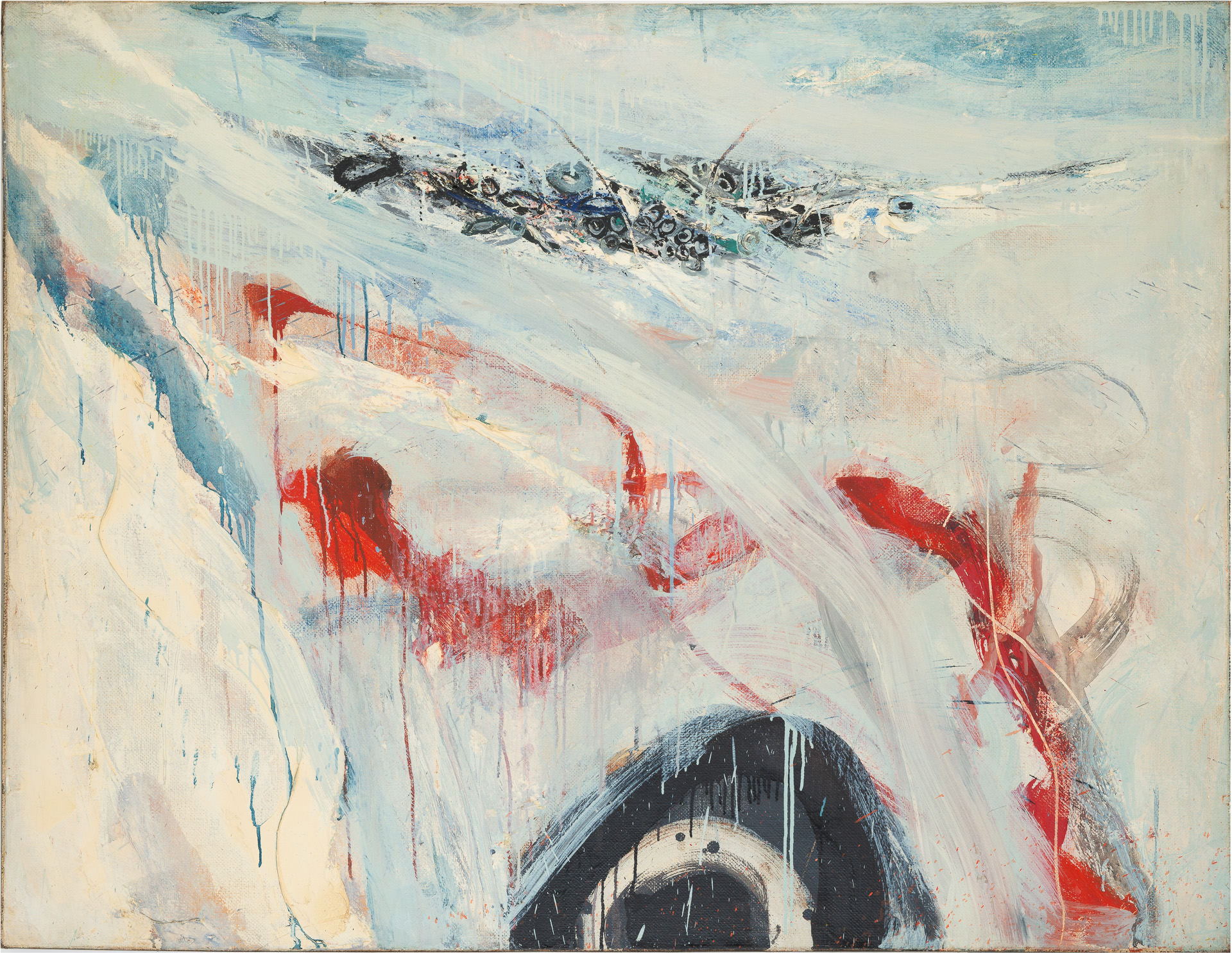 近藤竜男〈Work〉, 油彩・カンヴァス, 113.2×145.7, 1961