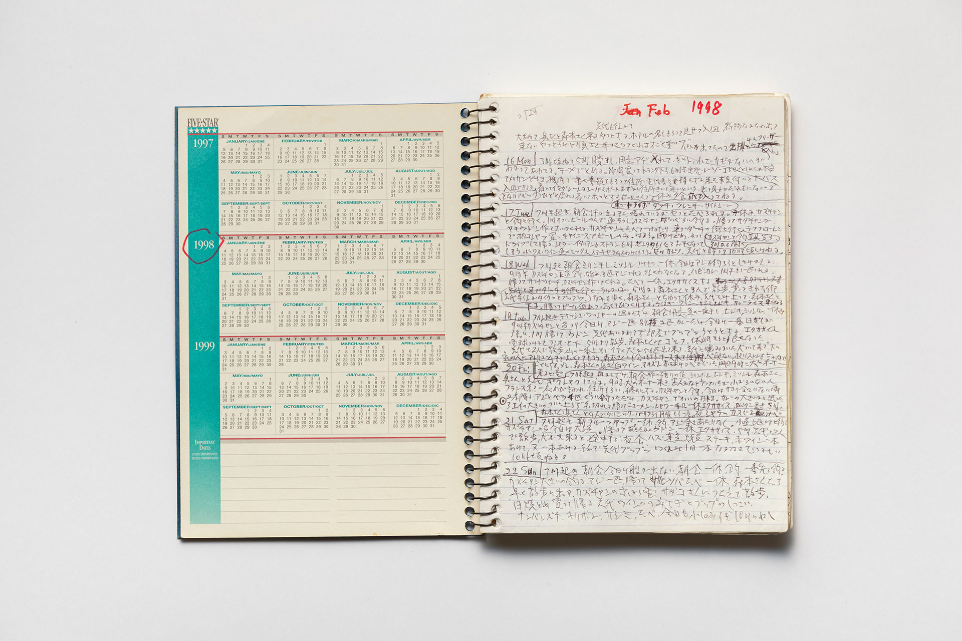 日記, 1998.1.5–1999.12.12