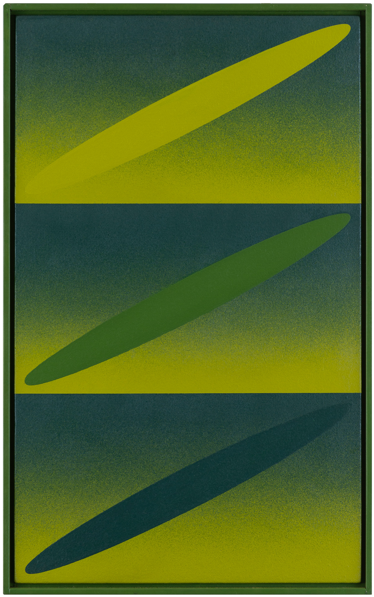 近藤竜男〈Three Ellipses: Blue・Green, N93-2〉, アクリル・カンヴァス, 47.5×30.0, 1993