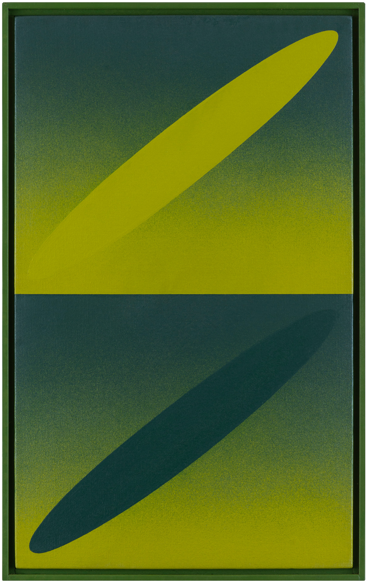 近藤竜男〈Two Ellipses: Blue・Green, N93-1〉, アクリル・カンヴァス, 47.5×30.0, 1993