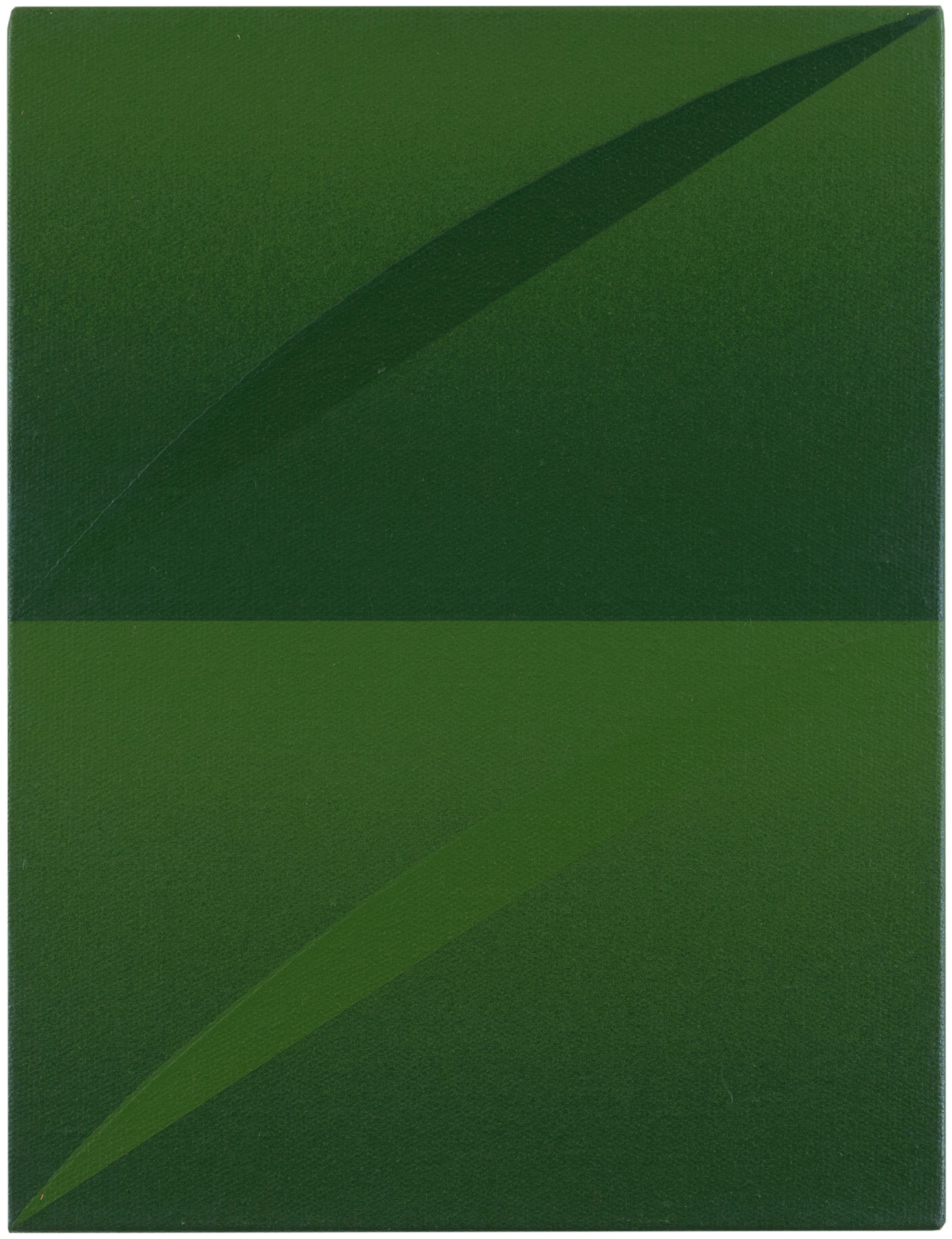 近藤竜男〈Two Arces:Green〉, アクリル・カンヴァス, 28.0×21.5, 1987