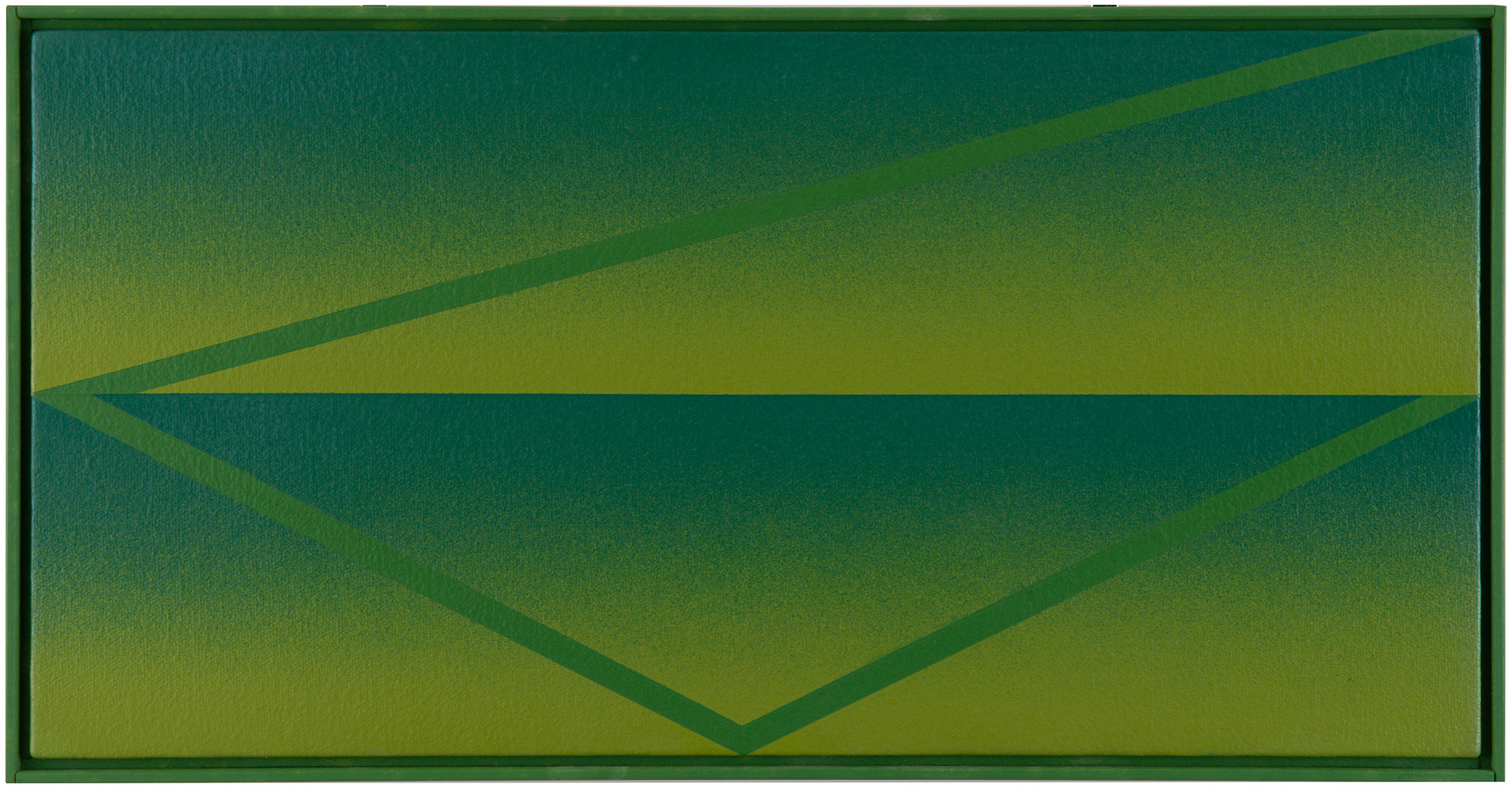 近藤竜男〈Green Painting: Stripes,N.Y.84.6.B〉, アクリル・カンヴァス, 24.5×47.0, 1984–1987