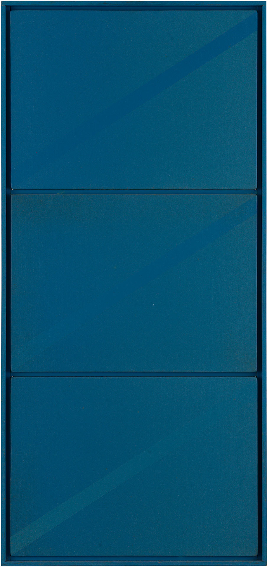 近藤竜男〈Three Diagonal Stripes No8 Blue〉, 76.5×36.0, 1973–1982