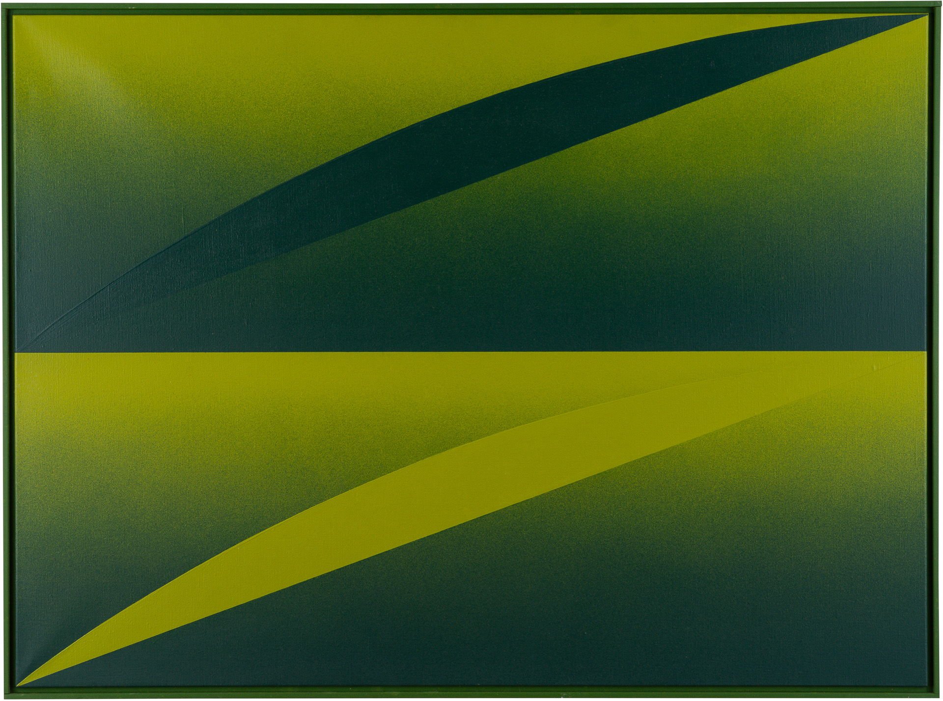 近藤竜男〈Two Arces: Blue & Yellow. 93N4〉, アクリル・カンヴァス, 73×99, 1993