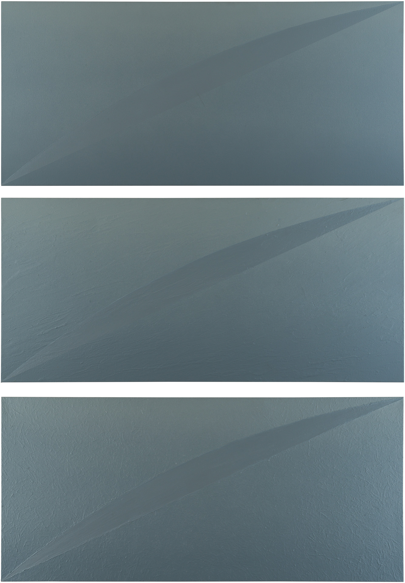 近藤竜男〈Three Arces: Gray.87.N.2〉, アクリル・カンヴァス, 168.0×122.0, 1987