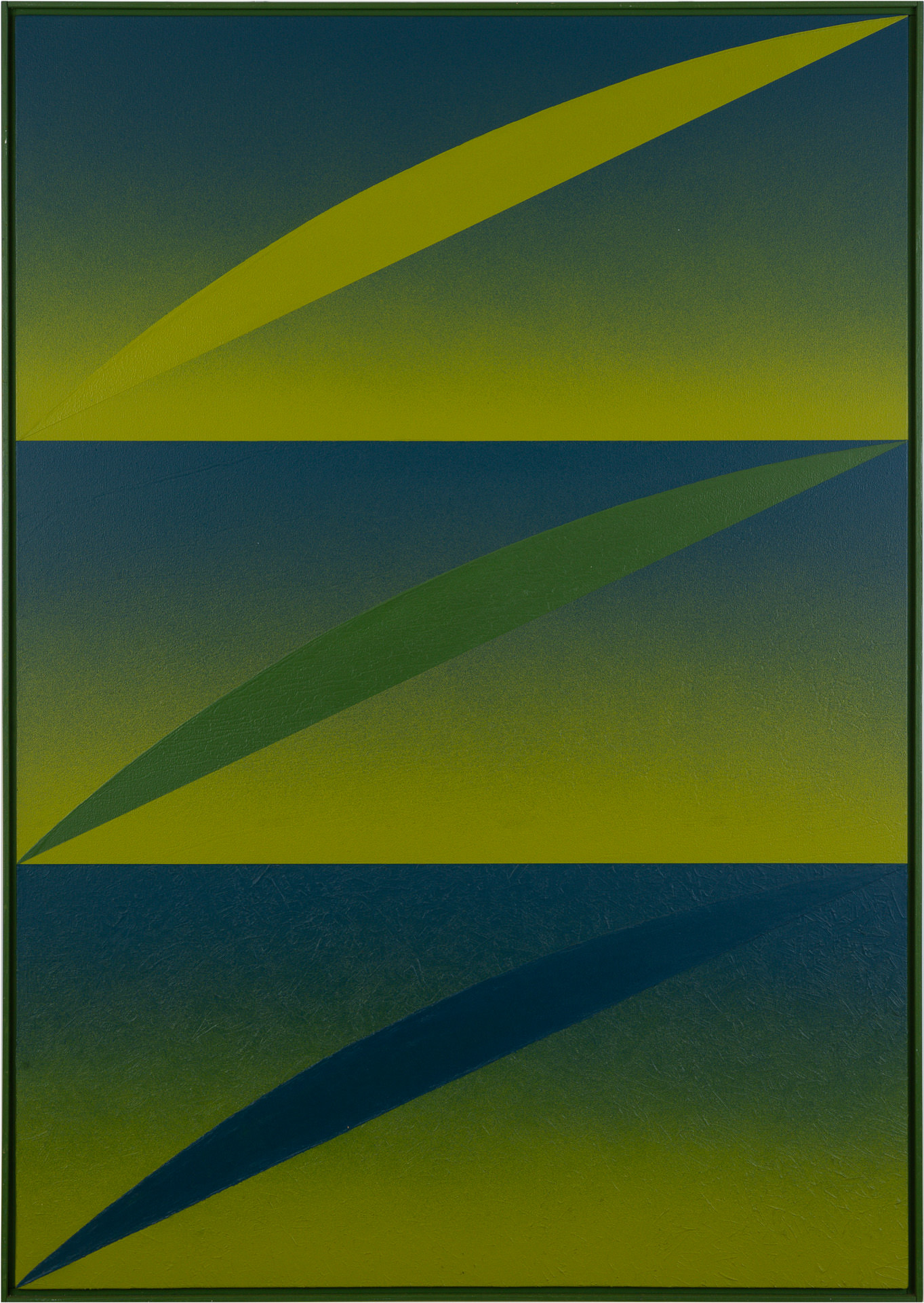 近藤竜男〈Three Arces: Blue, Green〉, アクリル・カンヴァス, 119×85, SOKO東京画廊個展 1994, 1992