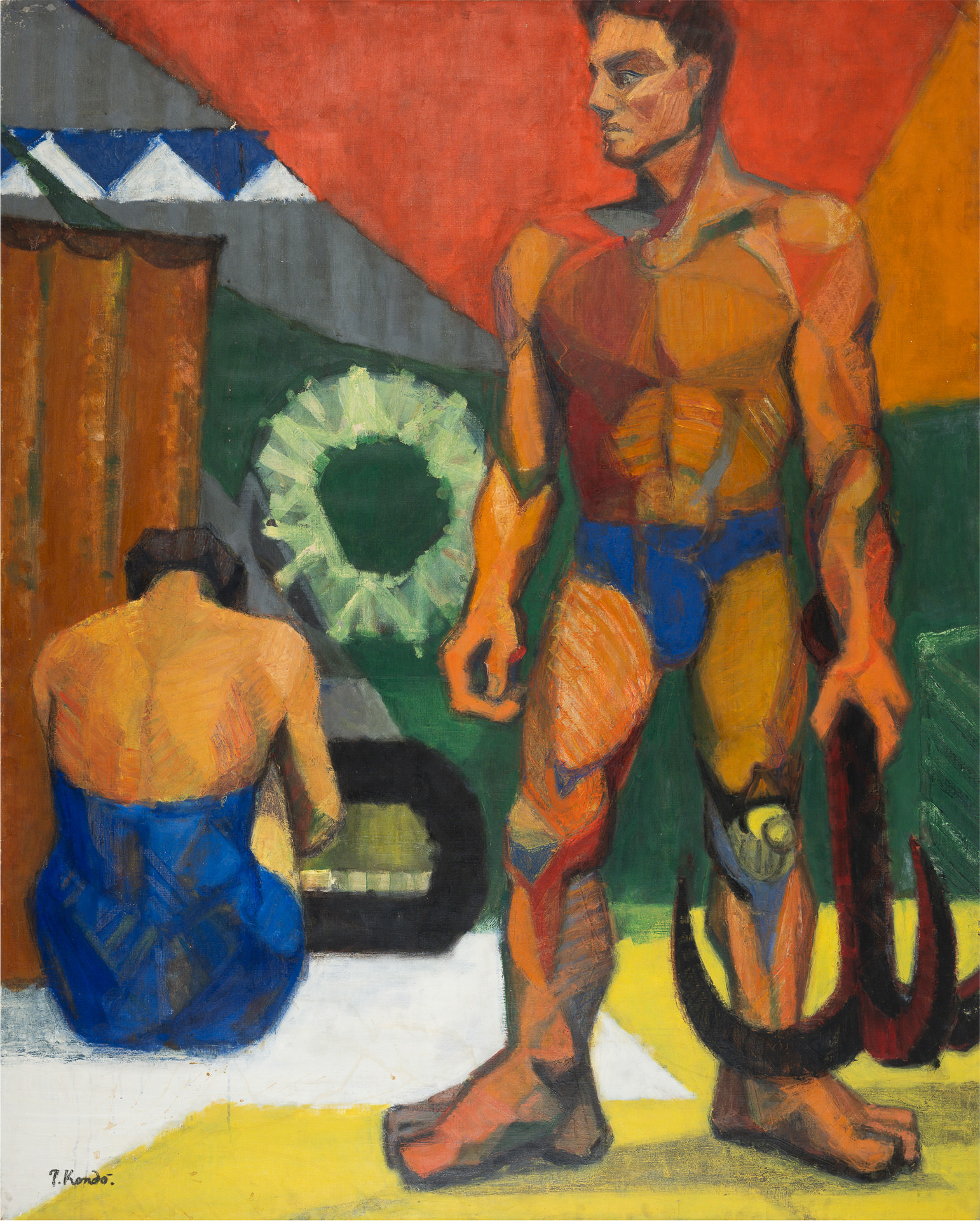 近藤竜男〈卒業制作〉, 油彩・カンヴァス, 162×130, 1955