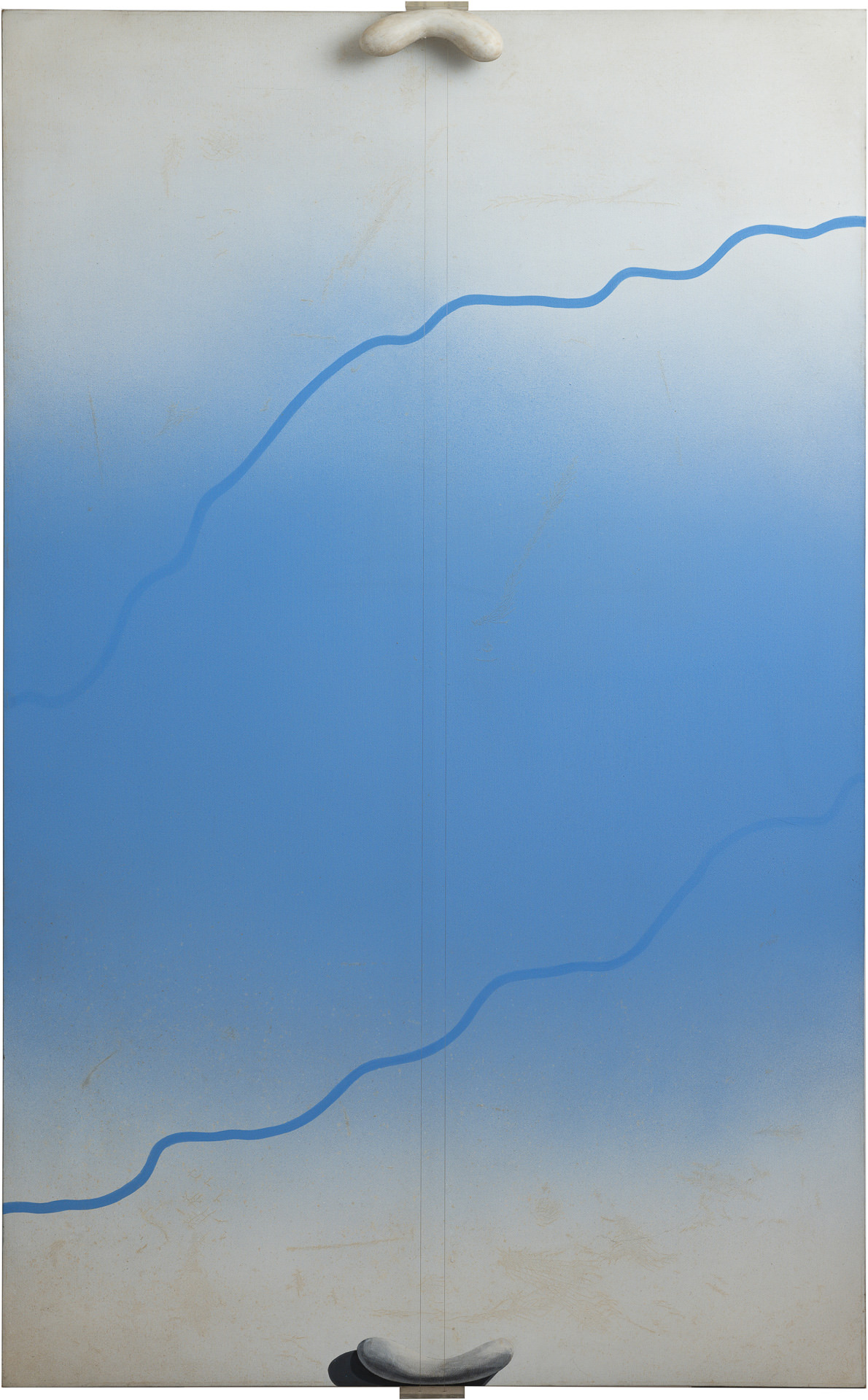 近藤竜男〈Shadow（No.7）〉, アクリル・カンヴァス・木・ナイロン紐・プラスティック, 151.0×95.0, 戦後美術の軌跡5（東京画廊）, 1967