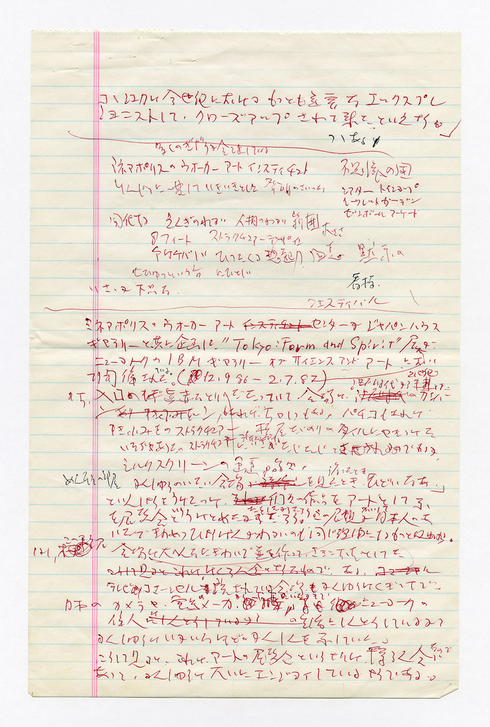 寄稿文, 芸術新潮 ワールド・スナップ欄 1987年2月号