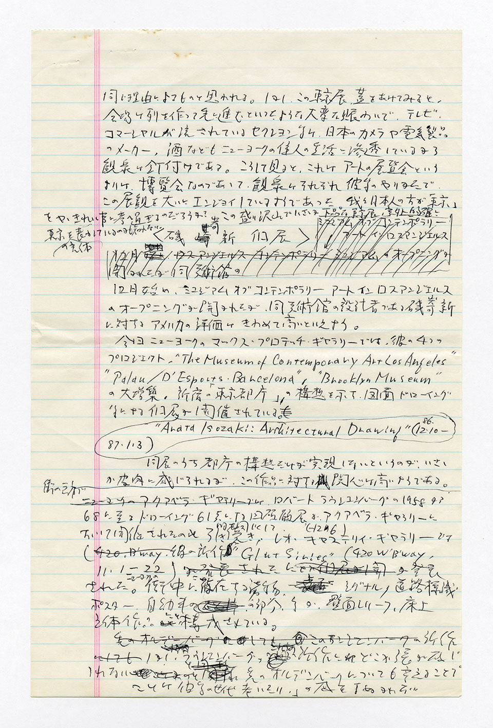 寄稿文, 芸術新潮 ワールド・スナップ欄 1987年2月号