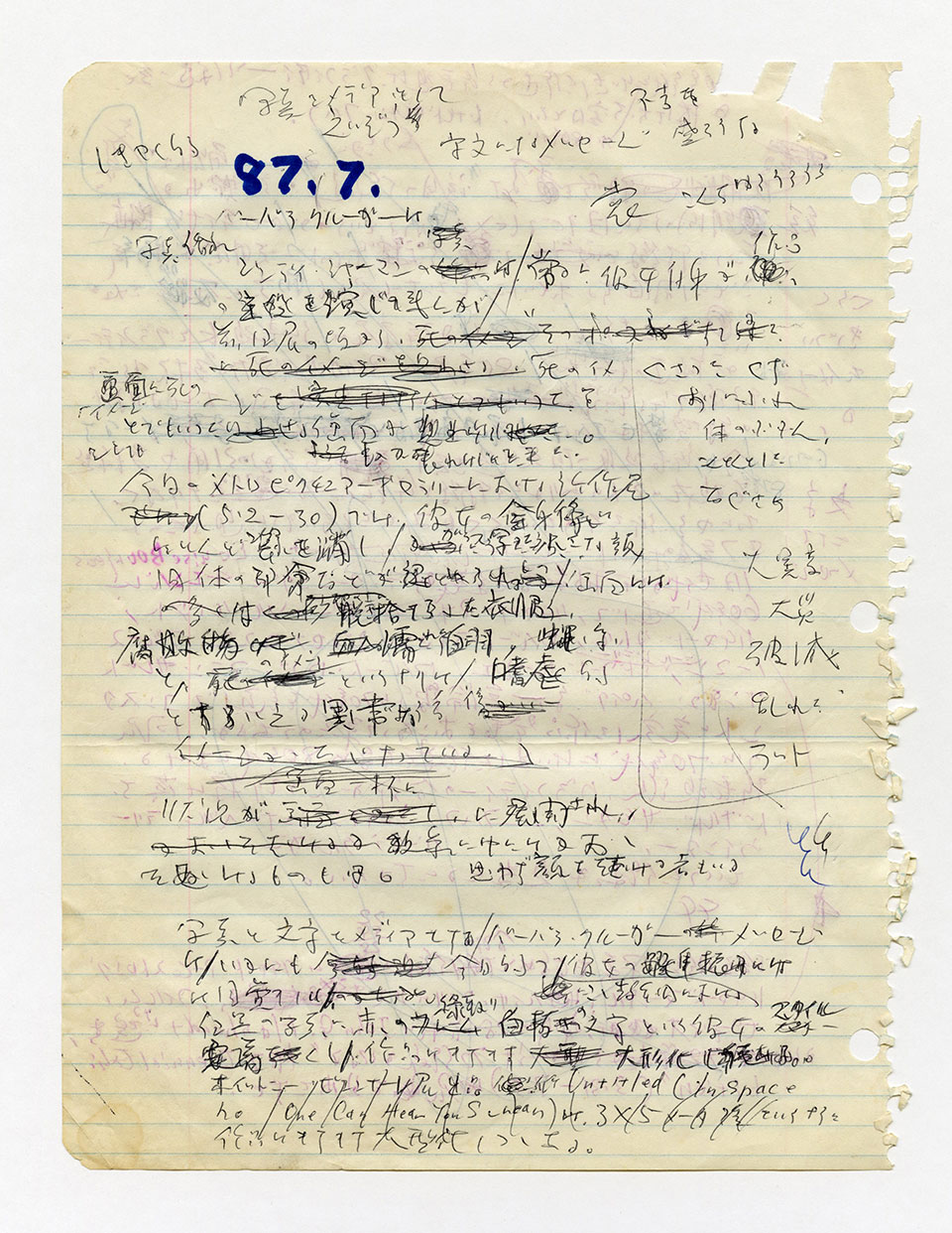 寄稿文, 芸術新潮 ワールド・スナップ欄 1987年7月号