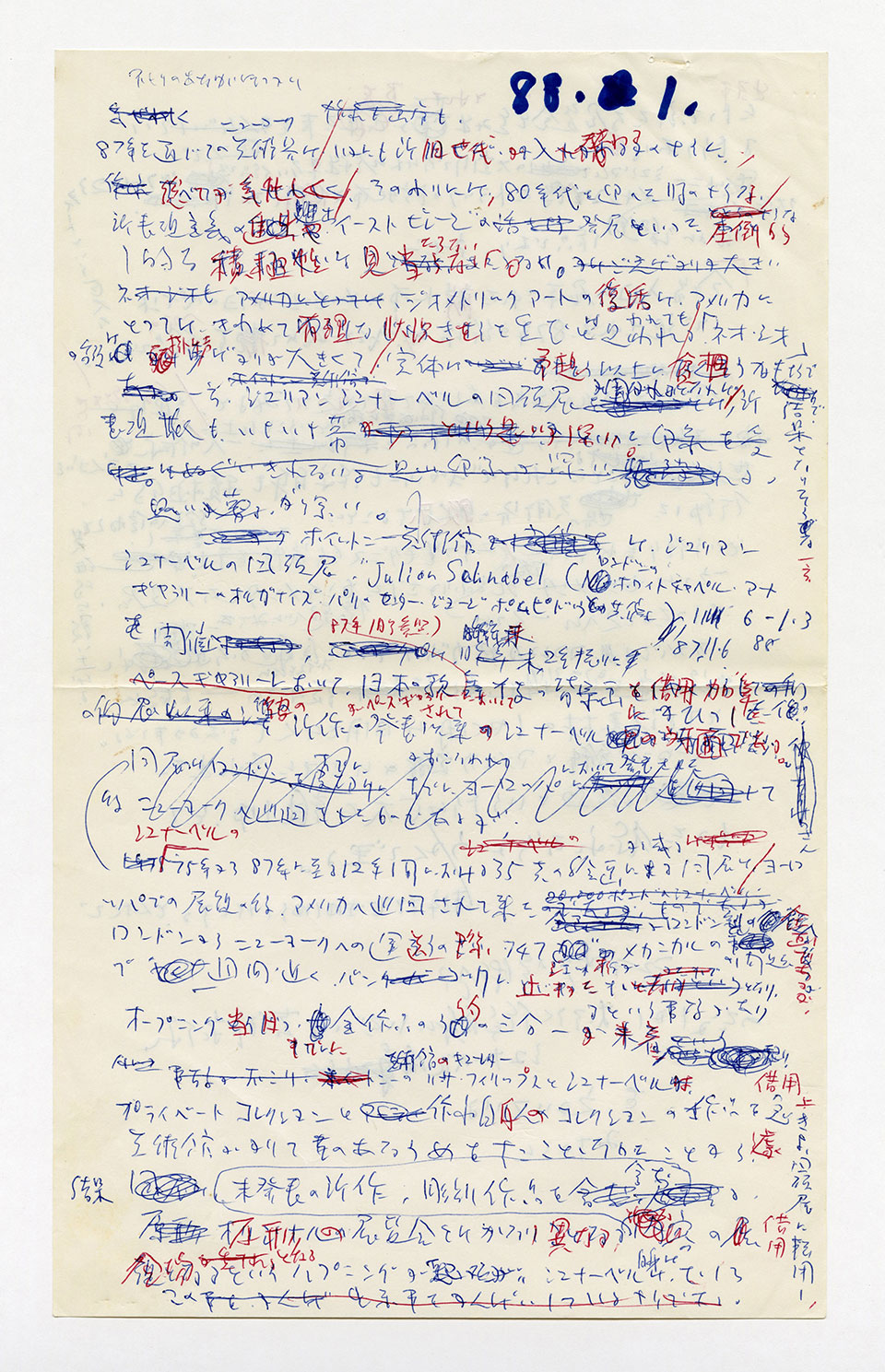 寄稿文, 芸術新潮 ワールド・スナップ欄 1988年1月号