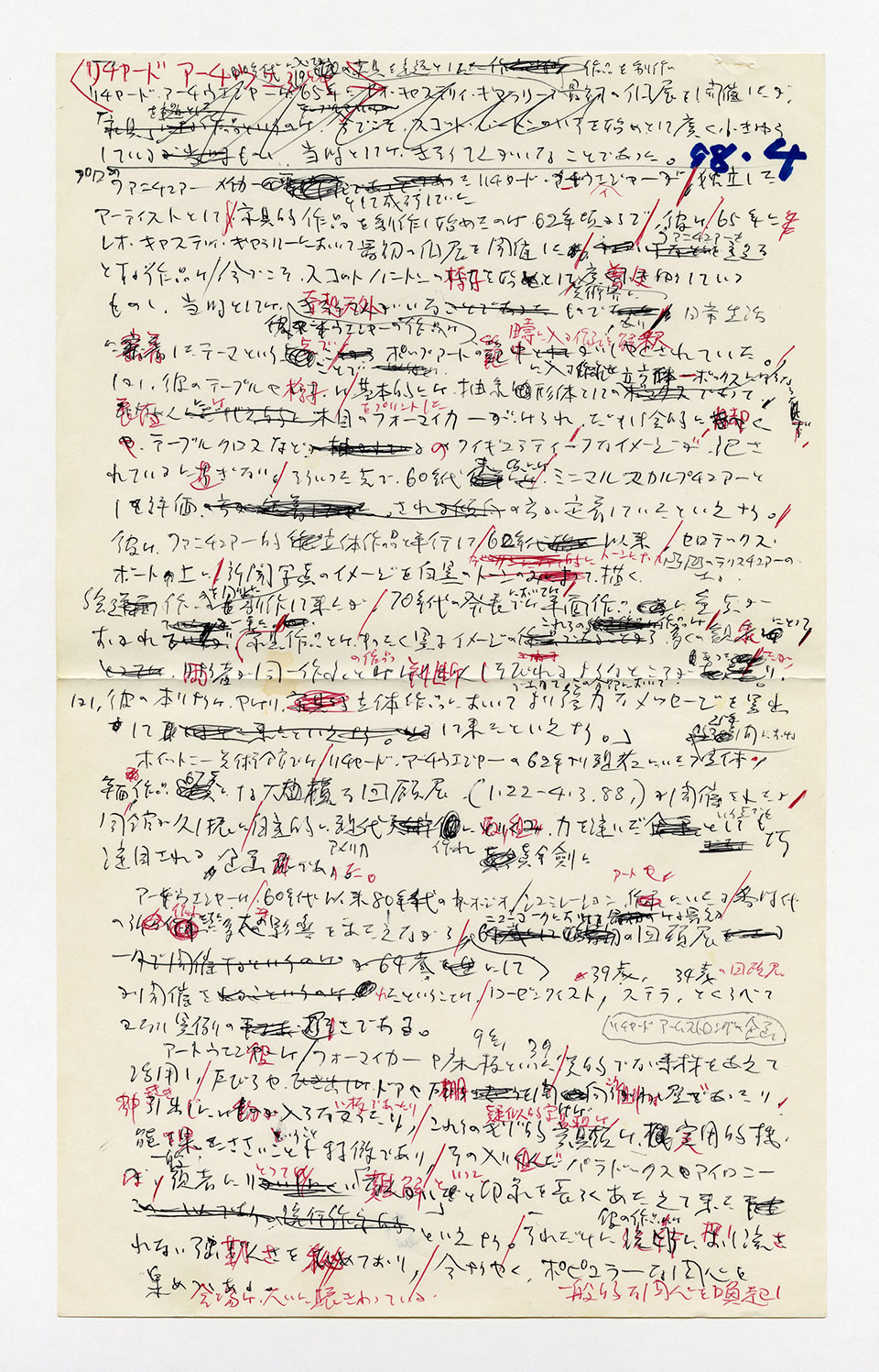 寄稿文, 芸術新潮 ワールド・スナップ欄 1988年4月号