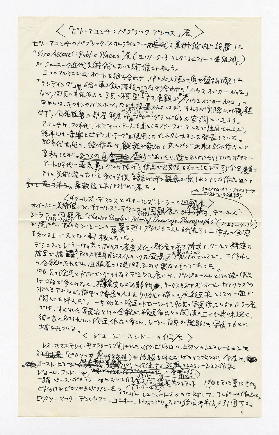 寄稿文, 芸術新潮 ワールド・スナップ欄 1988年5月号