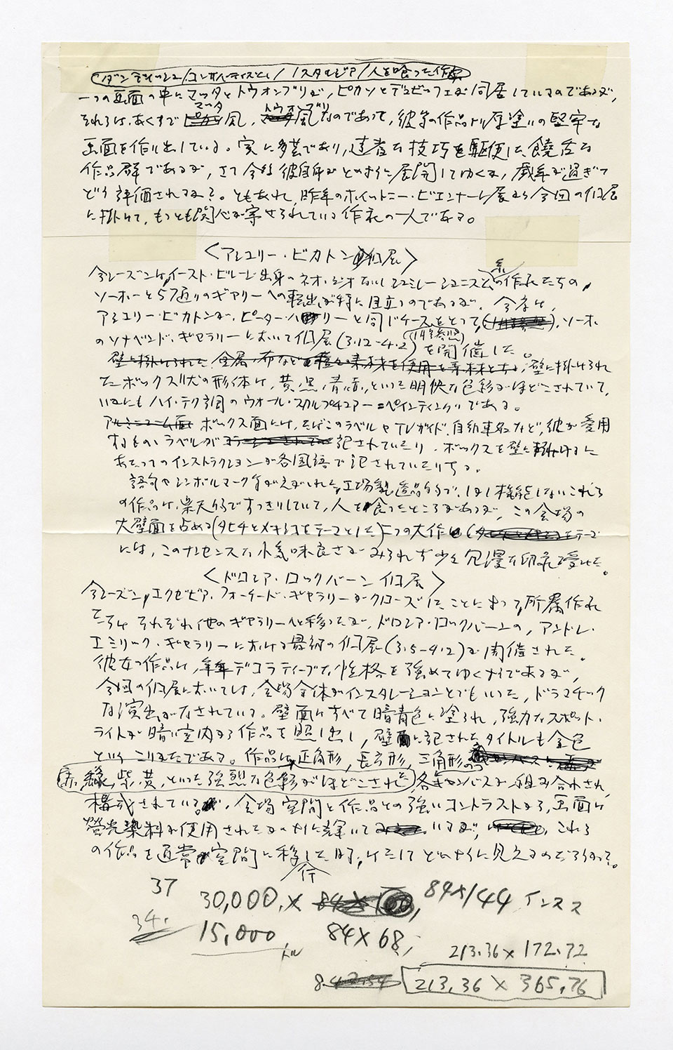 寄稿文, 芸術新潮 ワールド・スナップ欄 1988年5月号