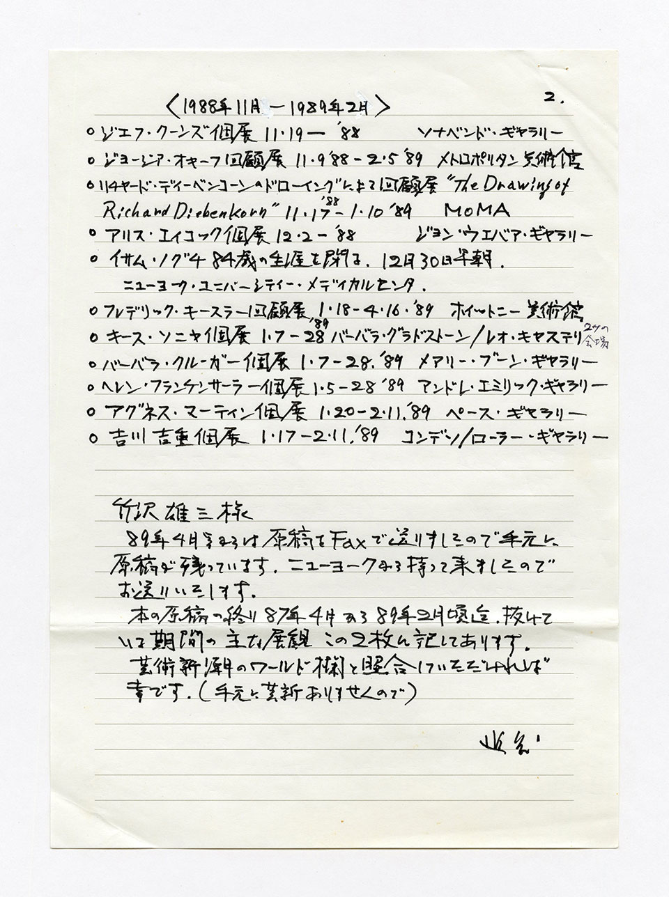 寄稿文, 芸術新潮 ワールド・スナップ欄 1989年1月号