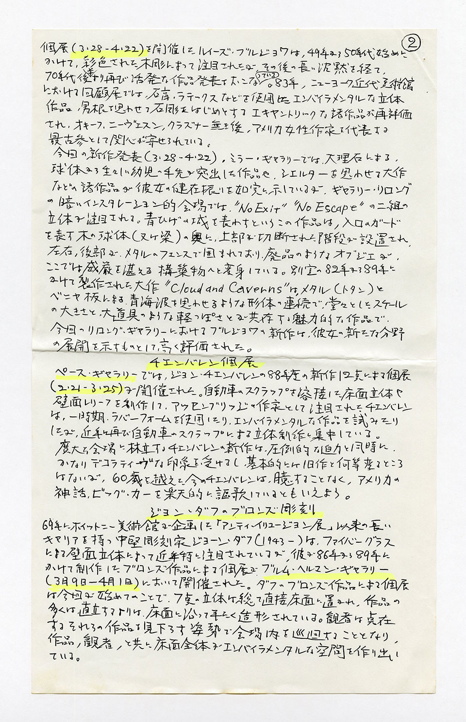 寄稿文, 芸術新潮 ワールド・スナップ欄 1989年5月号