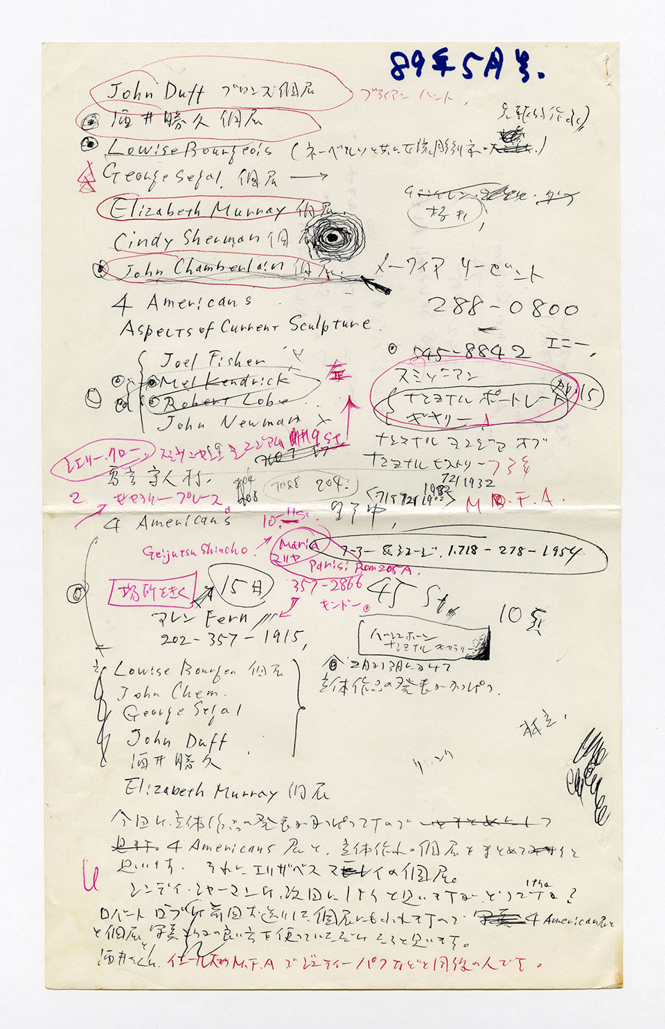 寄稿文, 芸術新潮 ワールド・スナップ欄 1989年5月号