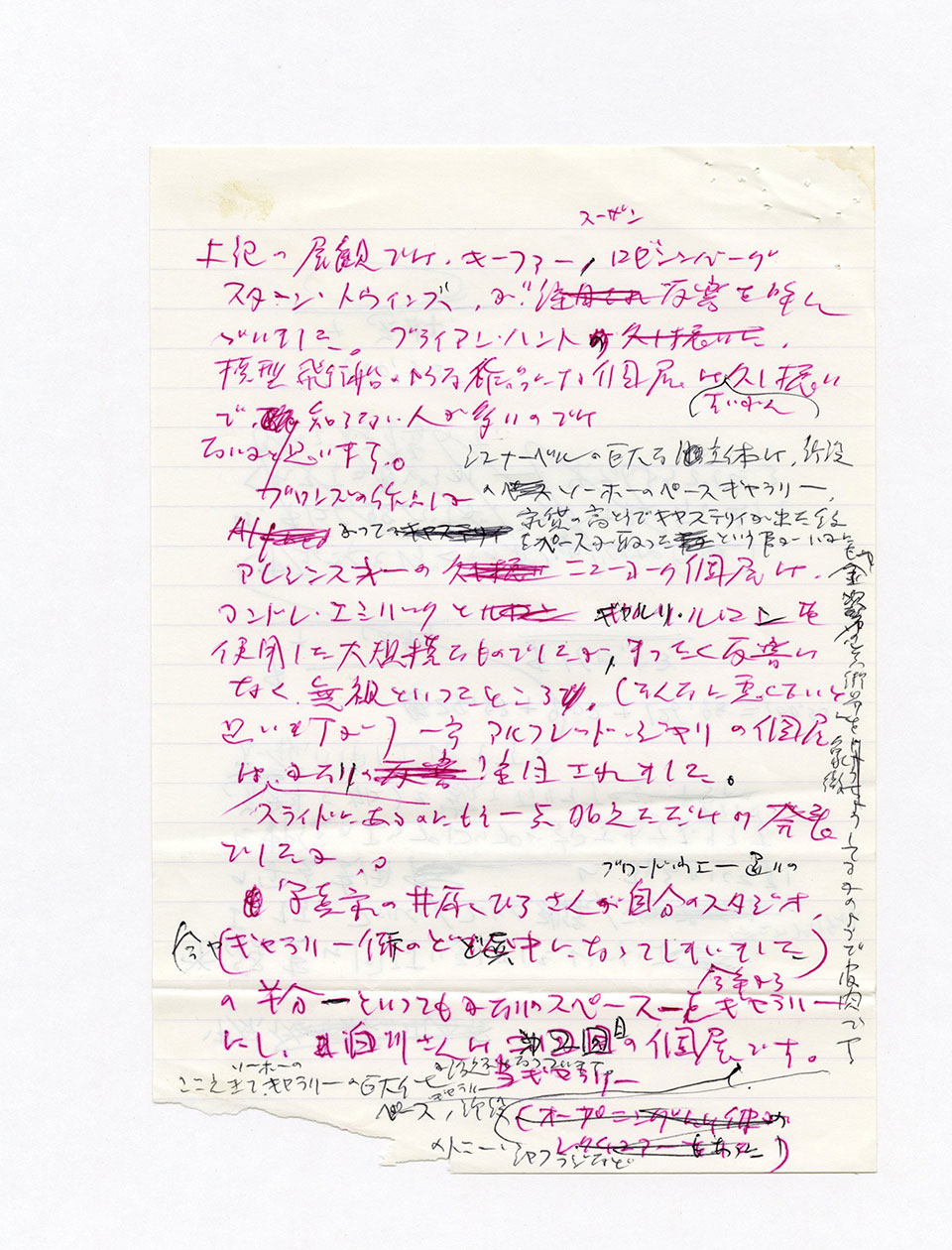 寄稿文, 芸術新潮 ワールド・スナップ欄 1990年7月号