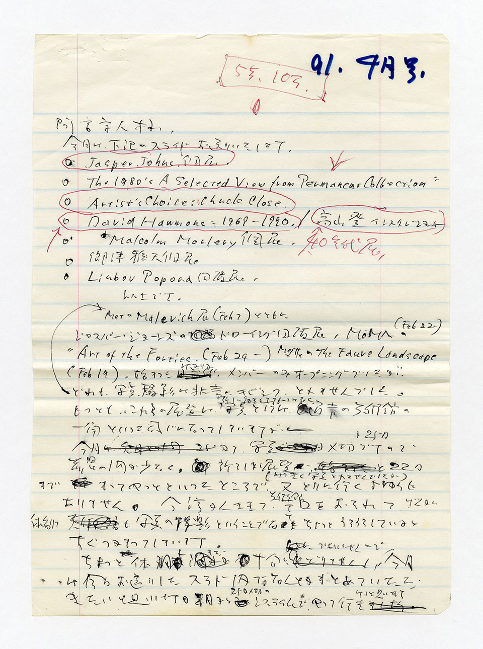 寄稿文, 芸術新潮 ワールド・スナップ欄 1991年4月号