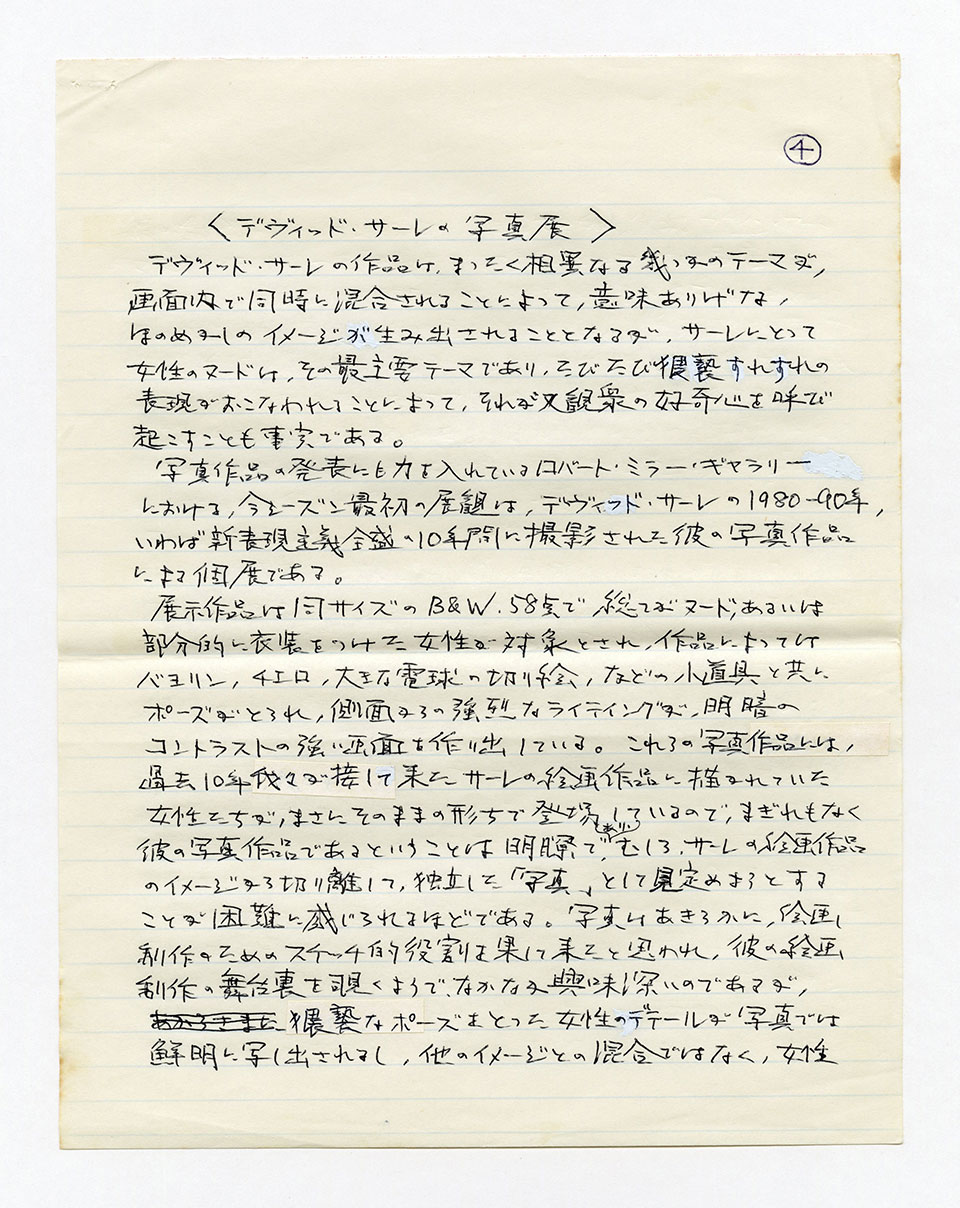 寄稿文, 芸術新潮 ワールド・スナップ欄 1991年11月号