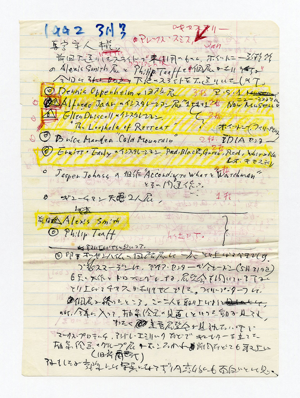寄稿文, 芸術新潮 ワールド・スナップ欄 1992年3月号