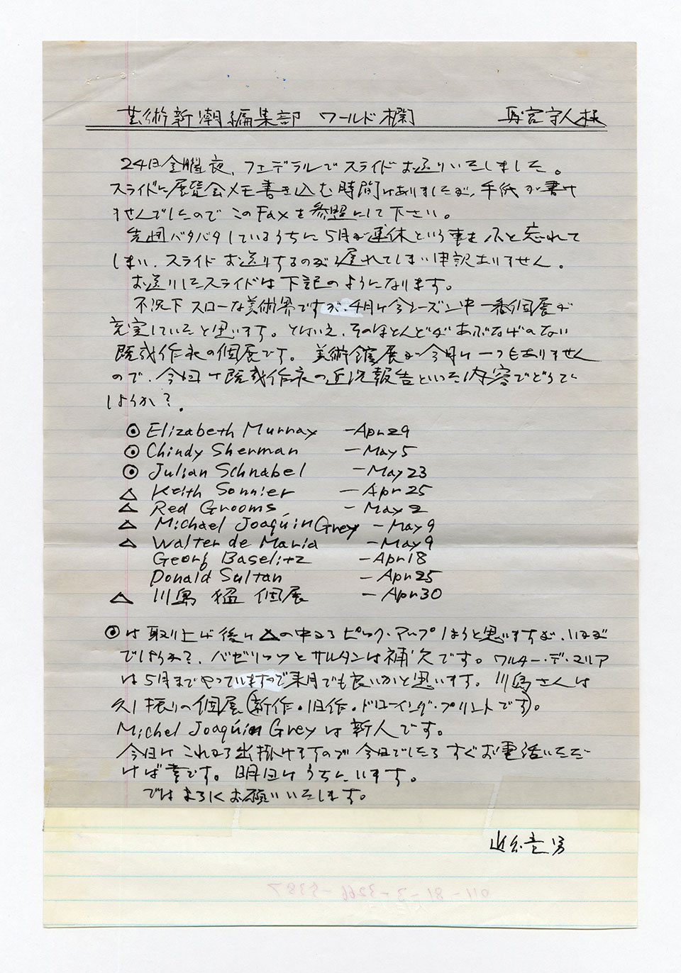 寄稿文, 芸術新潮 ワールド・スナップ欄 1992年6月号