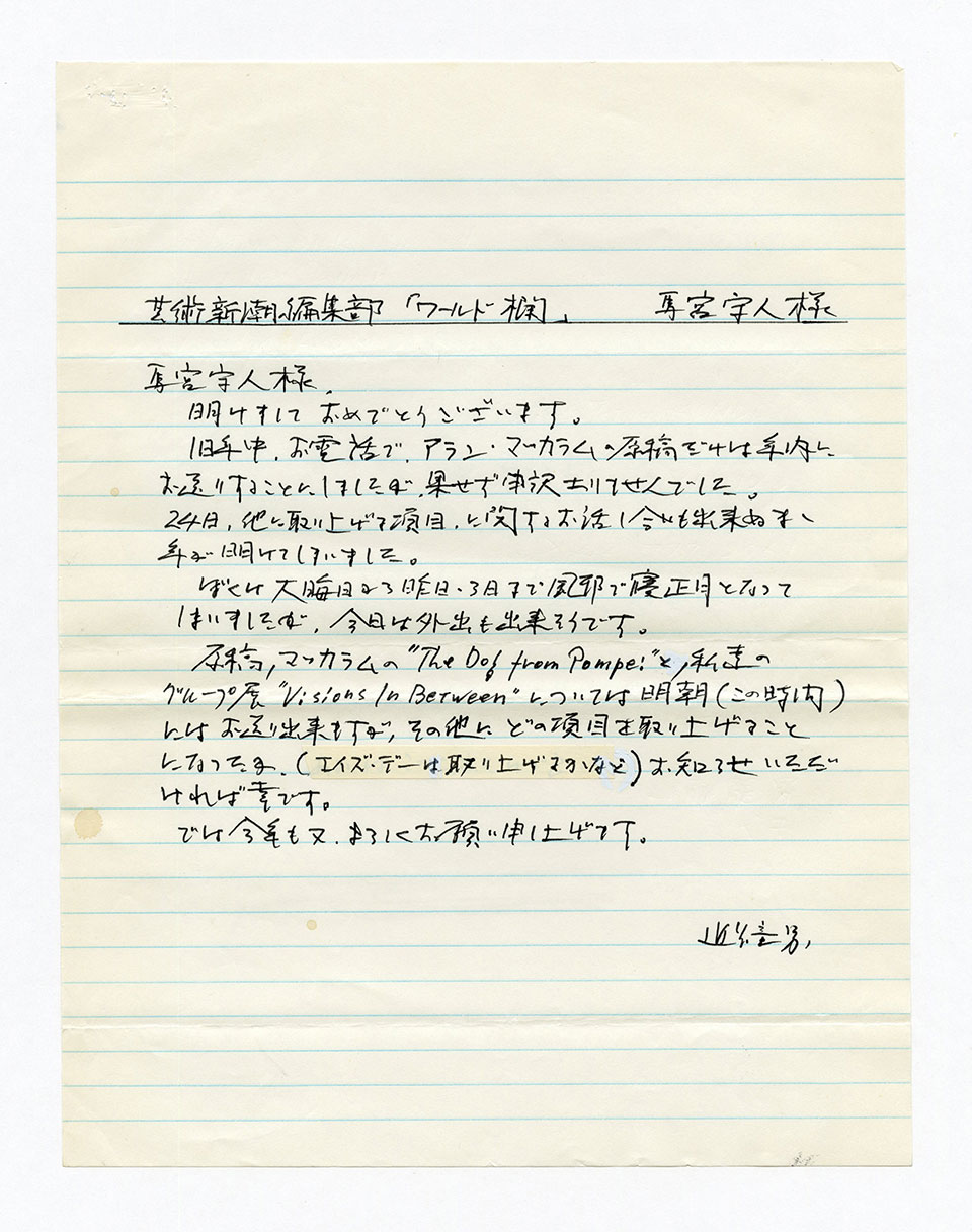 寄稿文, 芸術新潮 ワールド・スナップ欄 1993年2月号