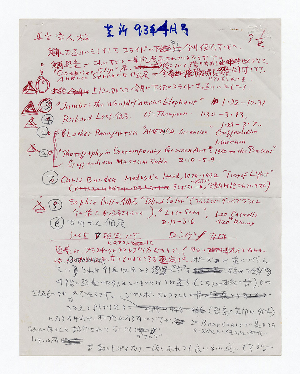 寄稿文, 芸術新潮 ワールド・スナップ欄 1993年4月号