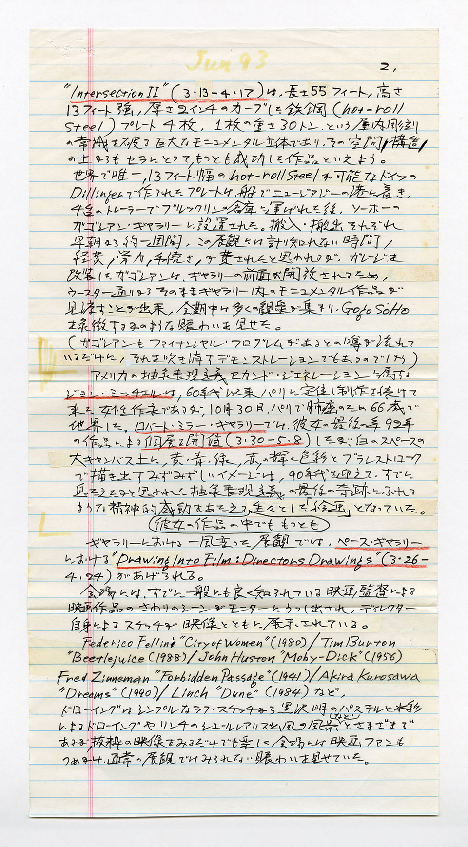 寄稿文, 芸術新潮 ワールド・スナップ欄 1993年6月号