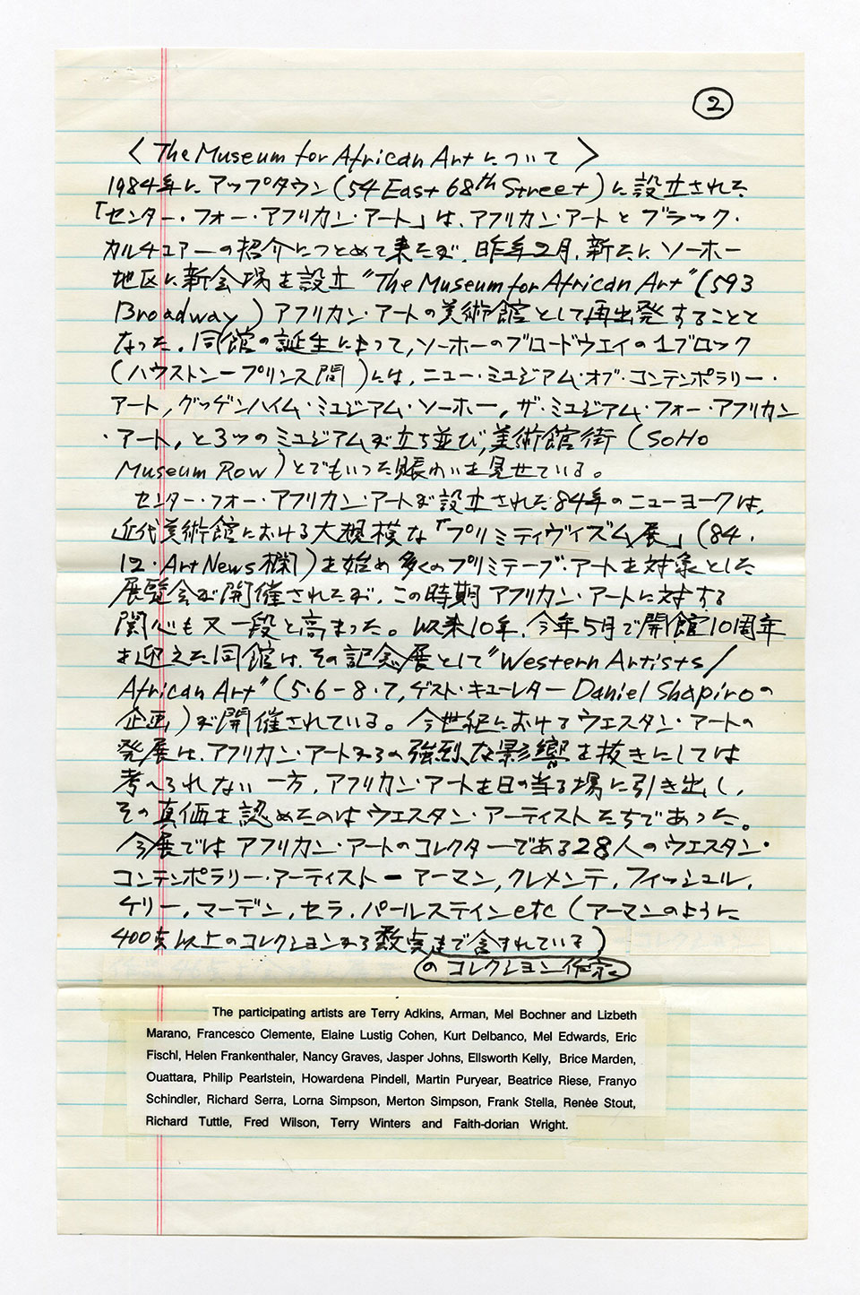 寄稿文, 芸術新潮 ワールド・スナップ欄 1994年8月号