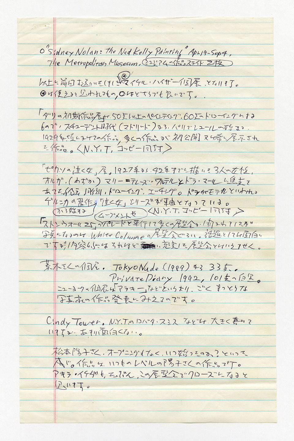 寄稿文, 芸術新潮 ワールド・スナップ欄 1994年9月号