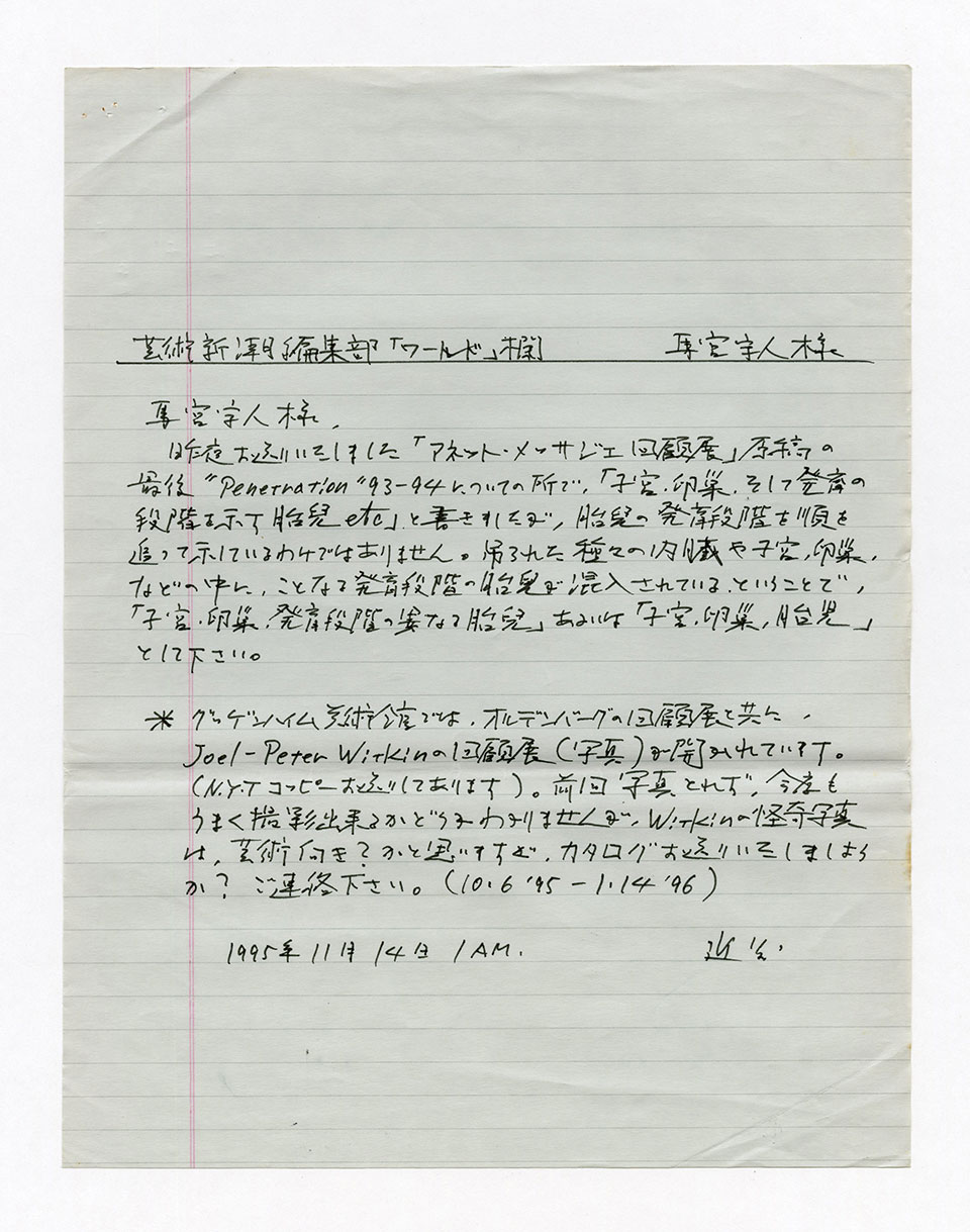 寄稿文, 芸術新潮 ワールド・スナップ欄 1995年12月号