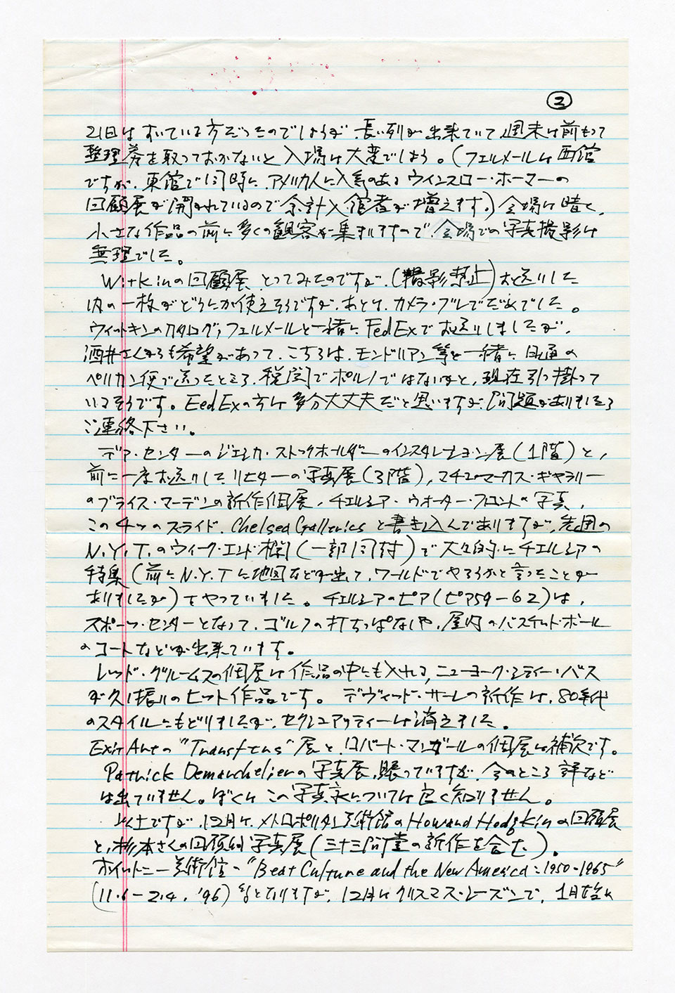 寄稿文, 芸術新潮 ワールド・スナップ欄 1996年1月号