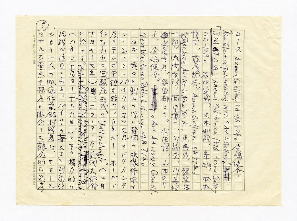 寄稿文, 美術手帖　ART FOCUS　1977年11月号