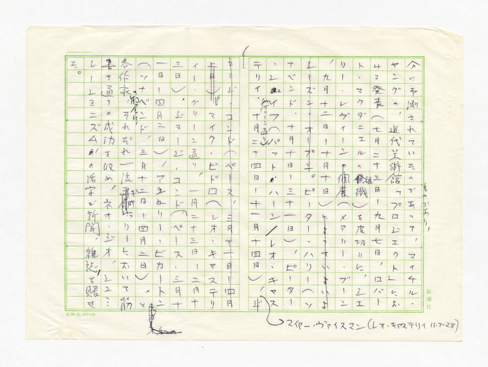 寄稿文, 美術手帖　年鑑'89　　1989年1月号増刊