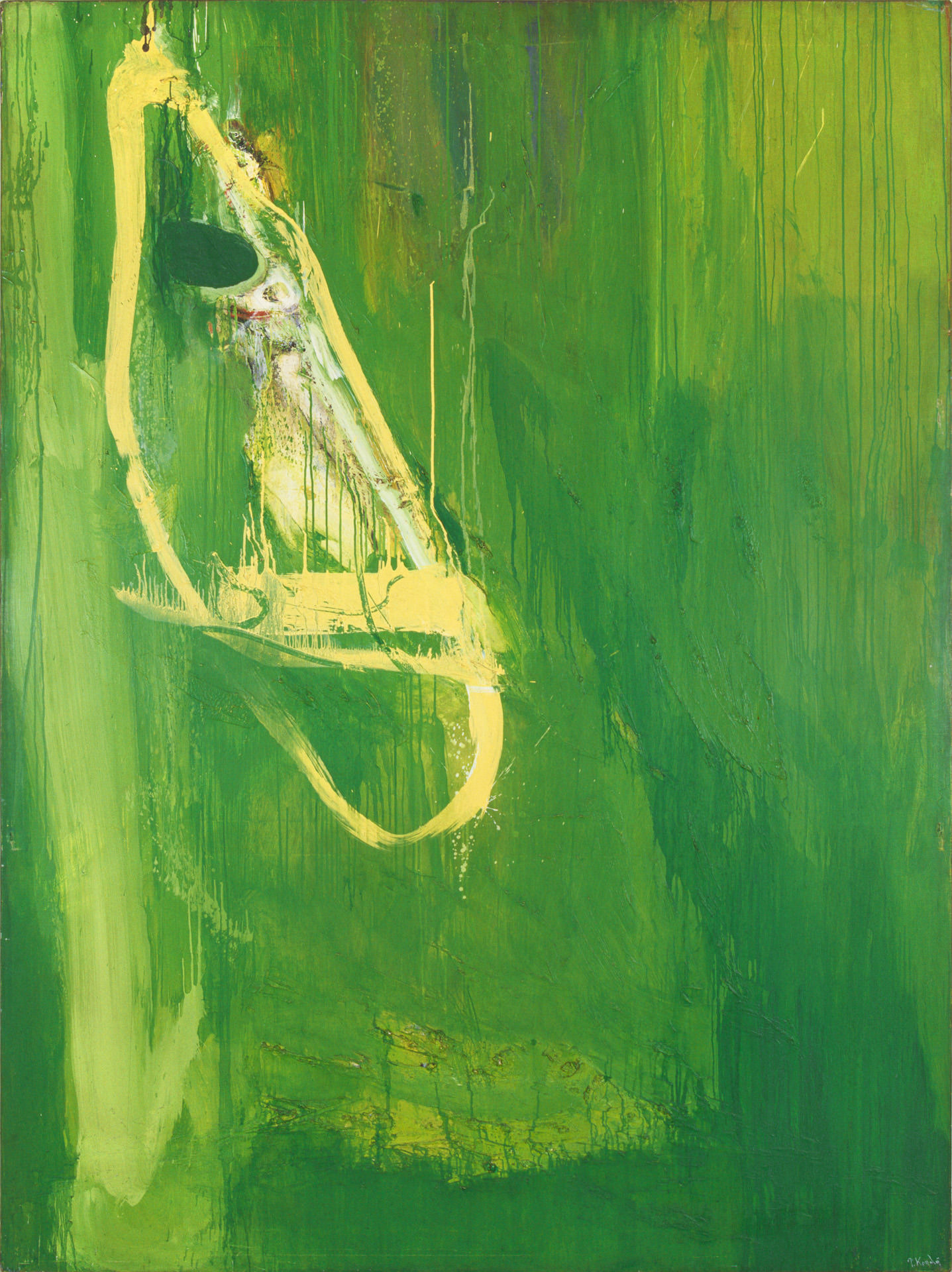 近藤竜男〈Green Image〉, 油彩・カンヴァス, 242.4×181.8, 日本橋画廊（ニューヨーク）個展, 1962