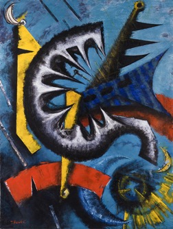 近藤竜男〈機構A〉油彩・カンヴァス、241.0×182.2、第9回読売アンデパンダン展、1957